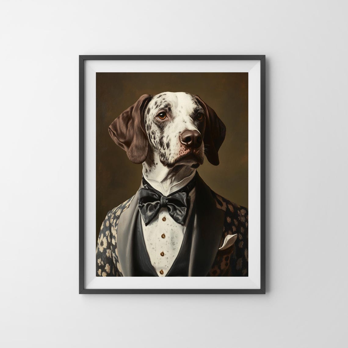German Pointer In Tuxedo Elegant Dog Portrait Funny Wall Poster - Image 3