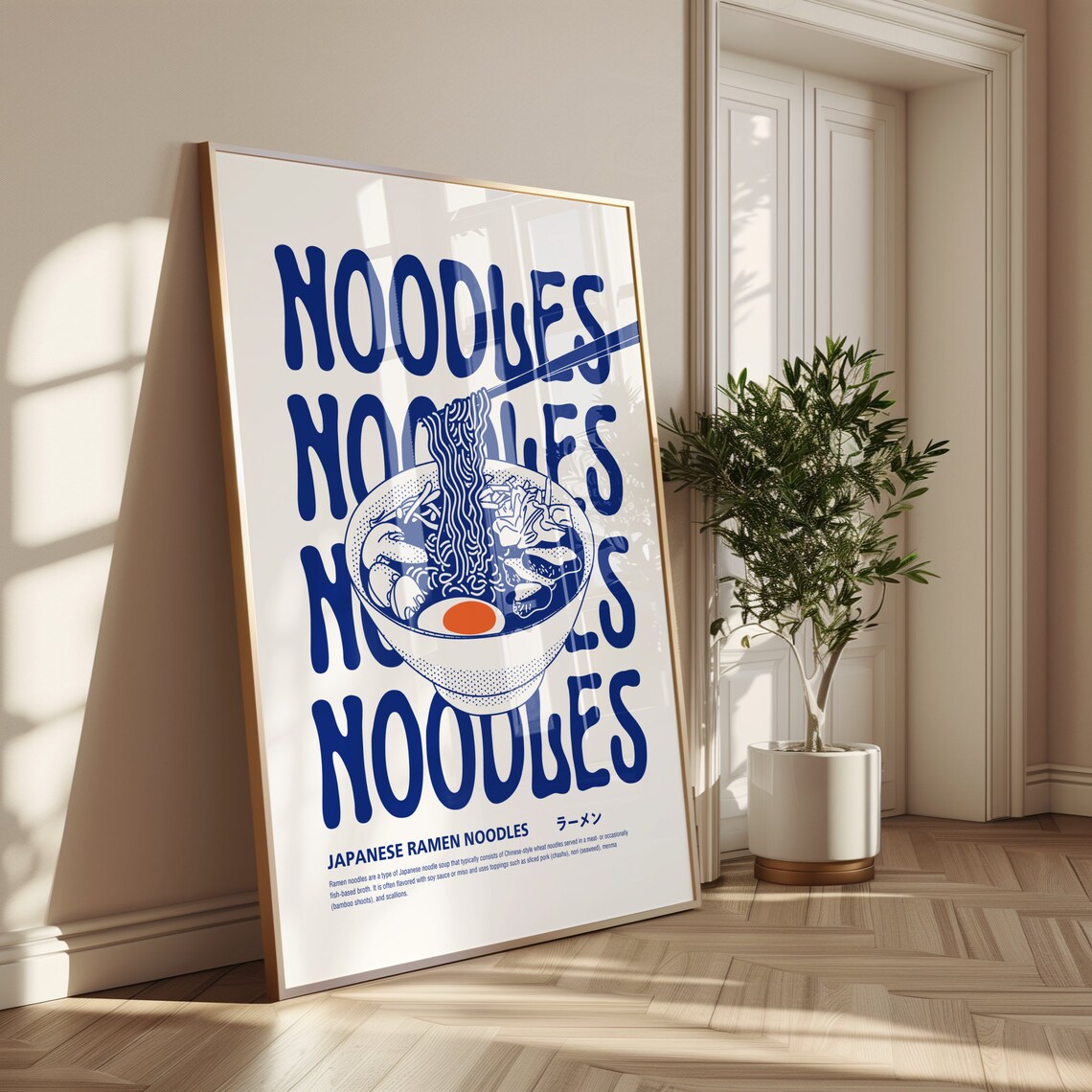 Japanese Ramen Noodle Art Print, Kitchen Wall Art