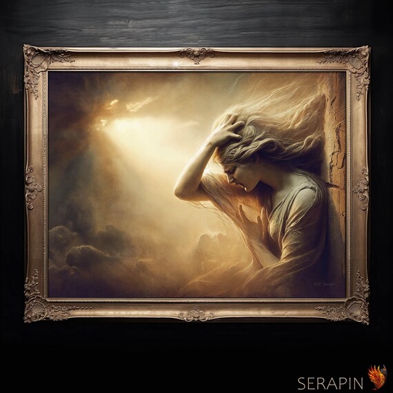 Conversion Of Mary Magdalene Weeping Woman In Golden Wind Repentance Poster