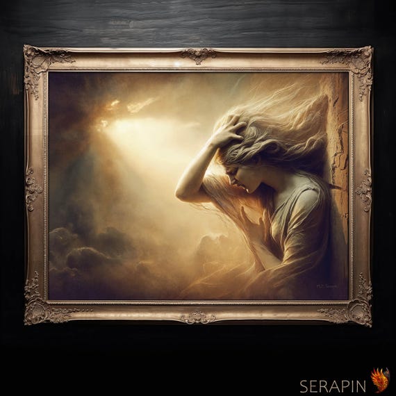 The Conversion Of St Mary Magdalene Repentance Crying Weeping Gothic Moody Religious Fine Art 059