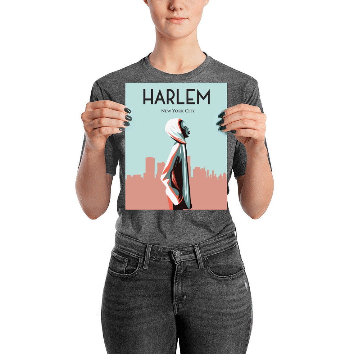 Harlem New York City Travel Poster Travel Poster Wall Art Sizes Inches 8x10 12x16 12x18 16x20 18x24 24x36 - Image 2