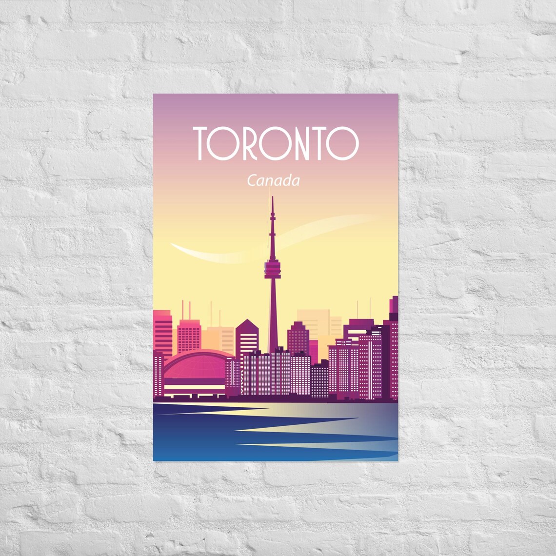 Toronto Canada CN Tower Sunset Skyline Scenic Travel Art Poster - Image 2