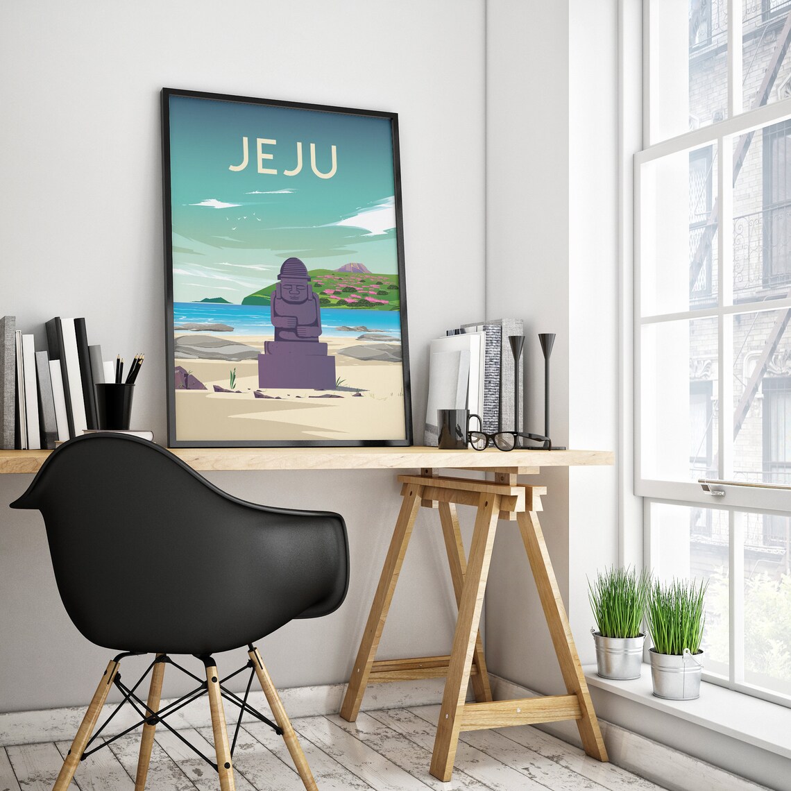 Jeju Print Korea City Poster Korea Jeju Wall Art Jeju South Korea Travel Poster Poster Insta Size 50x70 Cm - Image 4