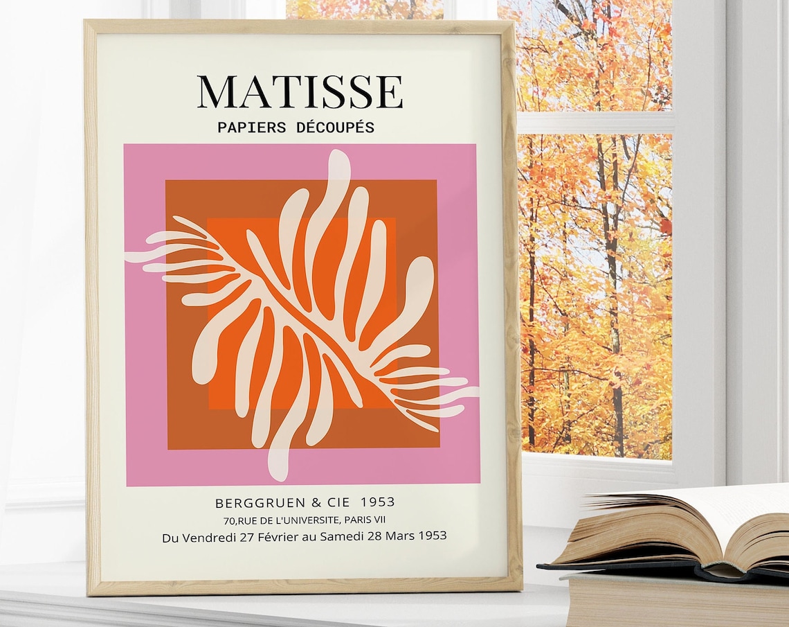 Matisse Papiers Decoupes Pink Leaf Cutout 1953 Exhibition Poster