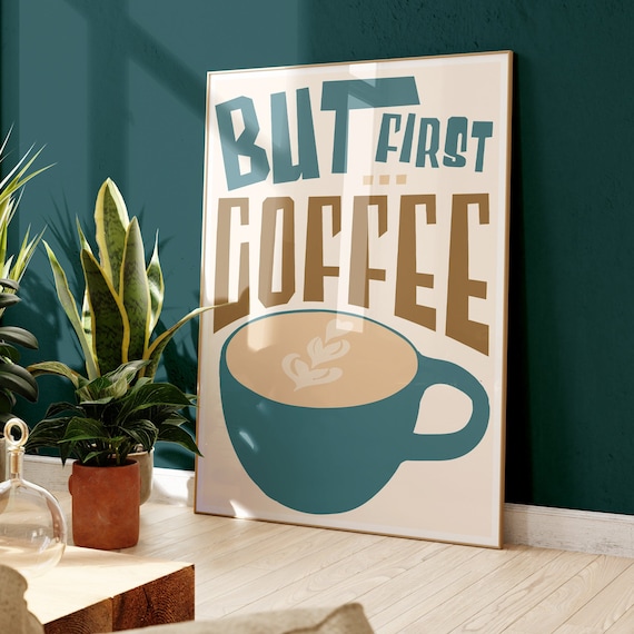 Coffee Retro Kitchen Poster Print