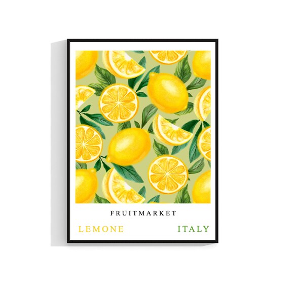 Fruitmarket Lemone Italy Citrus Fruit Market Botanical Poster