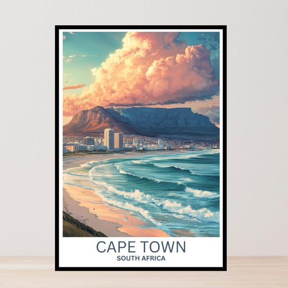 Cape Town Travel Poster Art Gifts Home Decor Wall South Africa Prints Framed