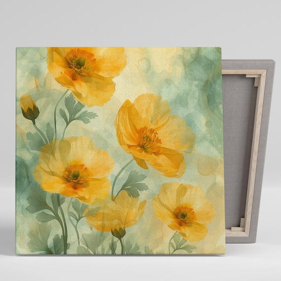 Poppy Floral Impressionism Art Print for Living Room