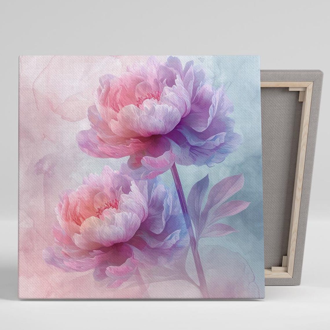 Ethereal Pink Peonies Soft Watercolor Dreamy Floral Wall Art