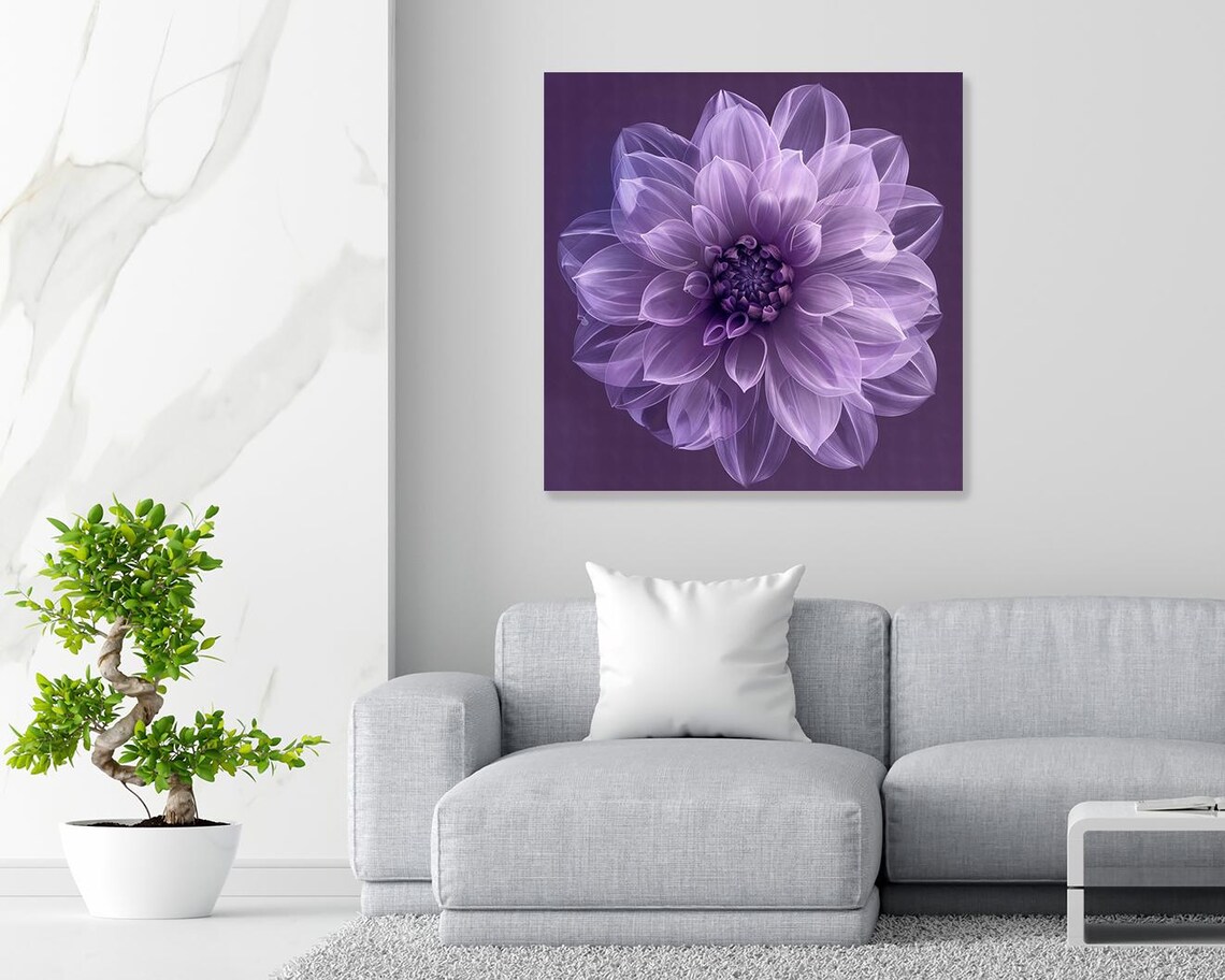Dahlia Floral Minimalism Art Print, Bedroom Decor - Image 3