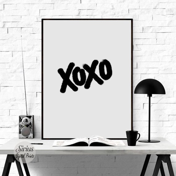 Xoxo Black and White Inspirational Quote Art Print