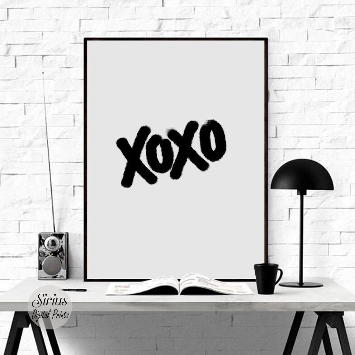 Xoxo Black and White Inspirational Quote Art Print