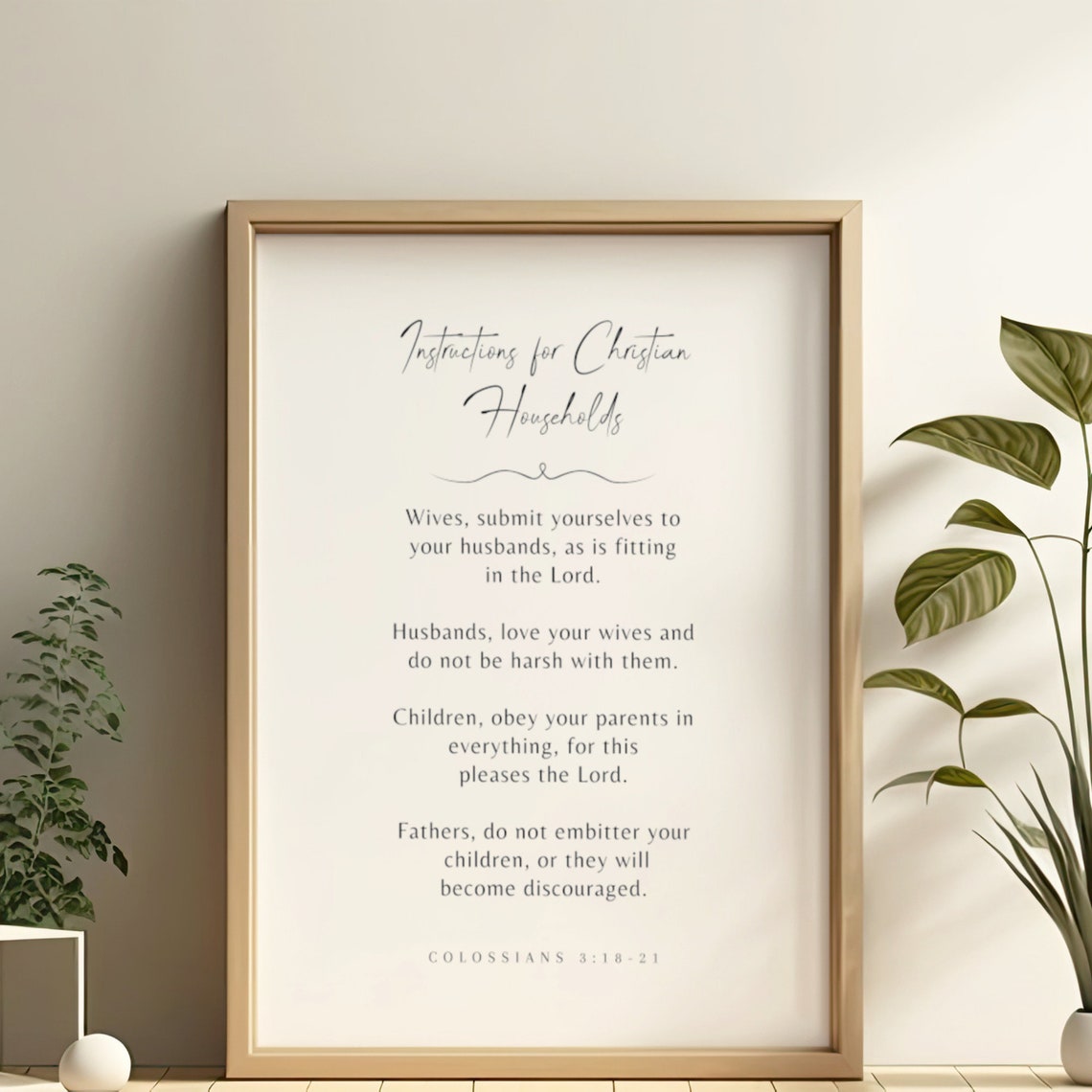 Colossians 31821 Instructions For Christian Households 3 Scripture Wall Art Housewarming Gift