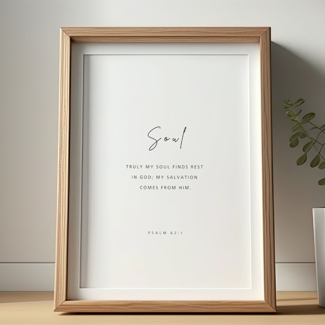 Psalm 621 Soul Finds Rest In God Poster Minimal Modern Faith Verse Art