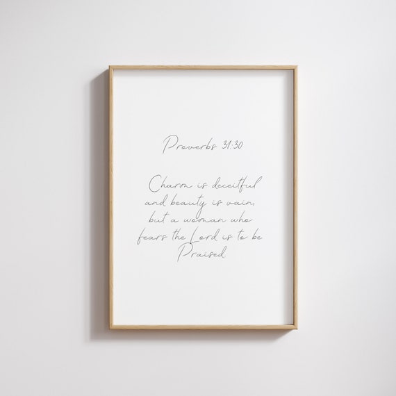 Proverbs 3130 31 Woman Poster Bible Verse Gift For Women