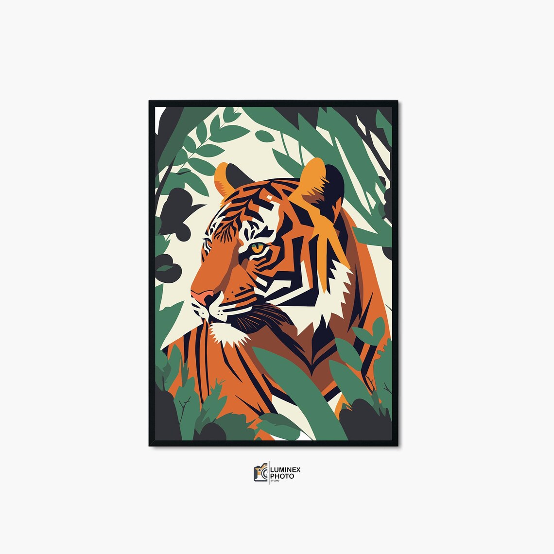 Abstract Tiger Photography Art Print, Scandinavian
