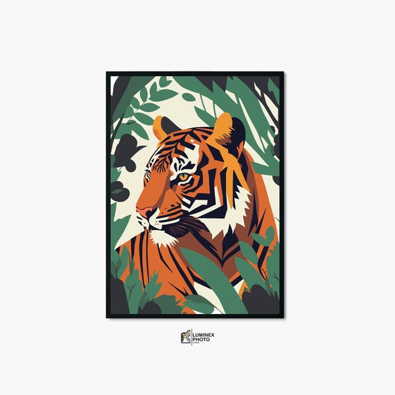 Abstract Tiger Photography Art Print, Scandinavian