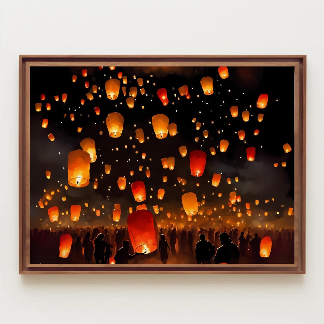 Sky Lantern Release Festival Night Hundreds of Lanterns Poster