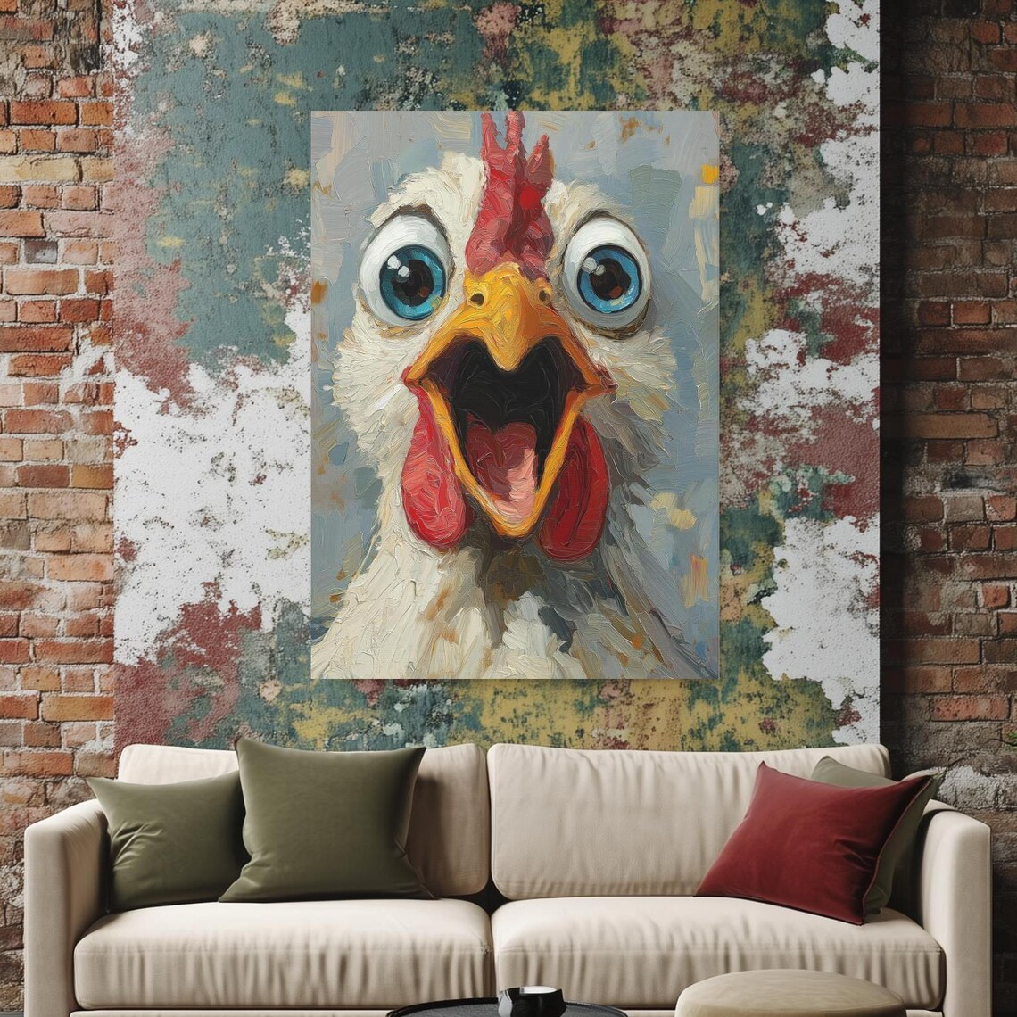 Funny Chicken Quirky Farmhouse Art Print