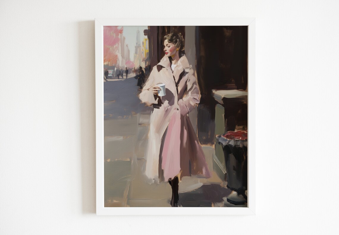 Retro Girly Girl Painting Print Dorm Room Decor - Image 2