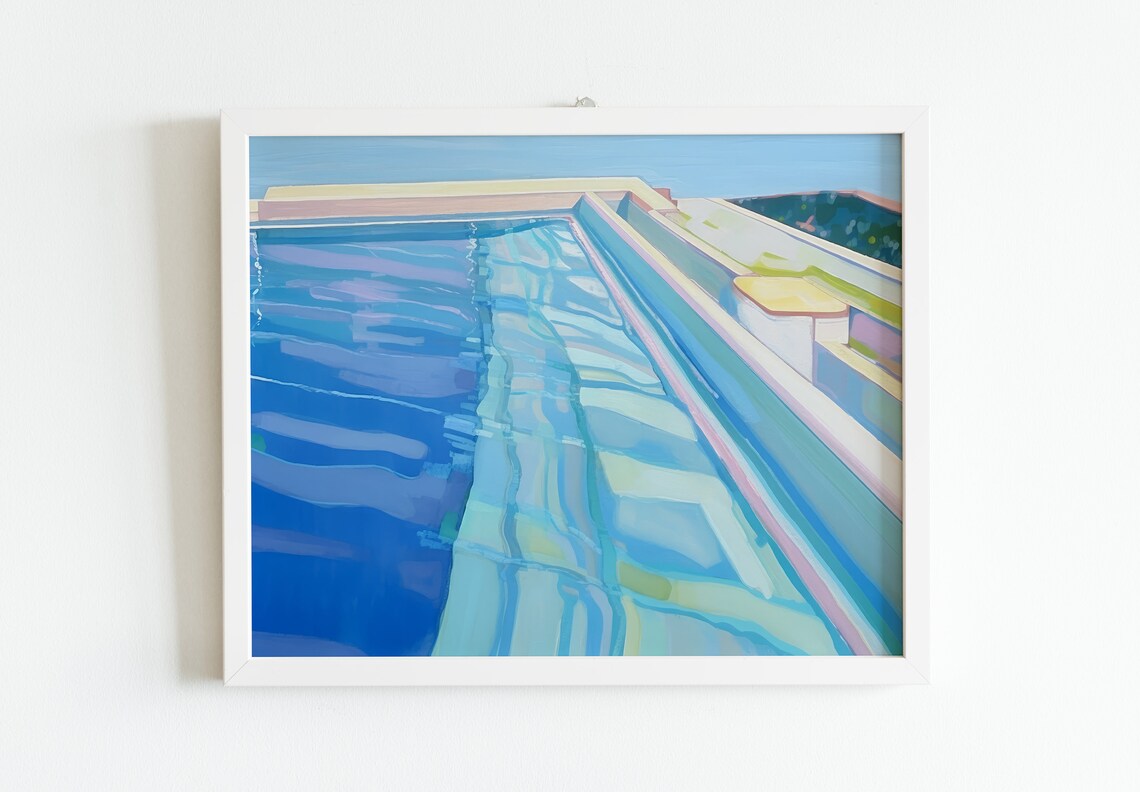 Retro Pool Painting, Maximalist Summer Art Print - Image 2