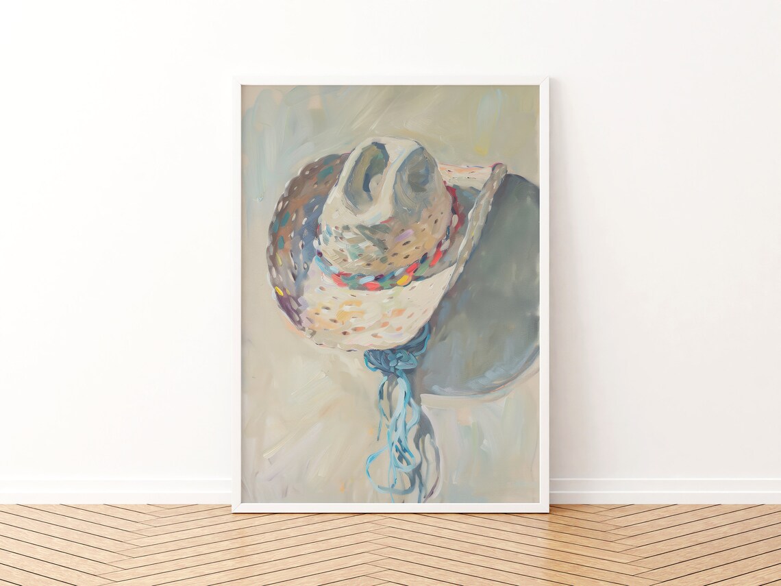 Textured Pastel Cowboy Hat Print, Southwestern Style - Image 3