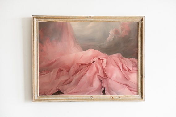 Pink Princesscore Print, Antique Oil Painting
