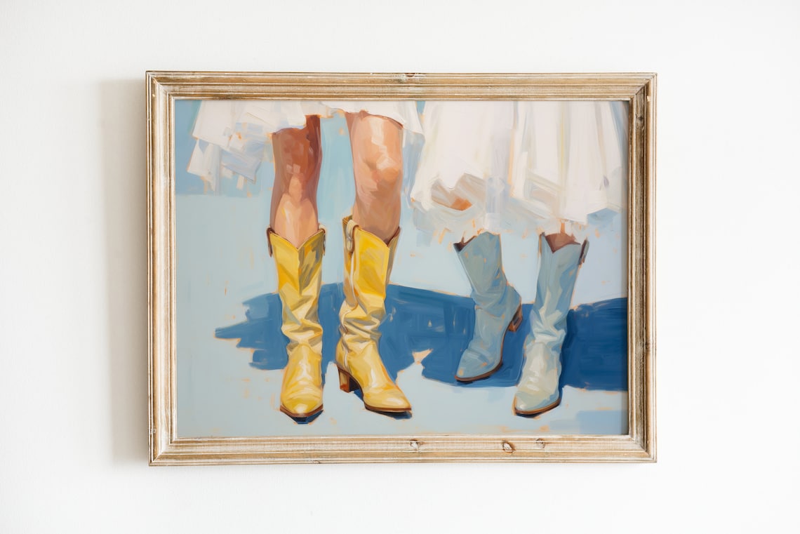 Coastal Cowgirl Print, Pastel Blue Dorm Decor