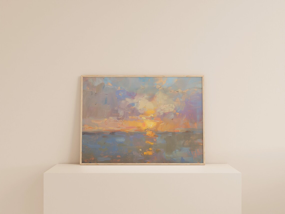 Sunset Painting Coastal Apartment Wall Art Print - Image 2