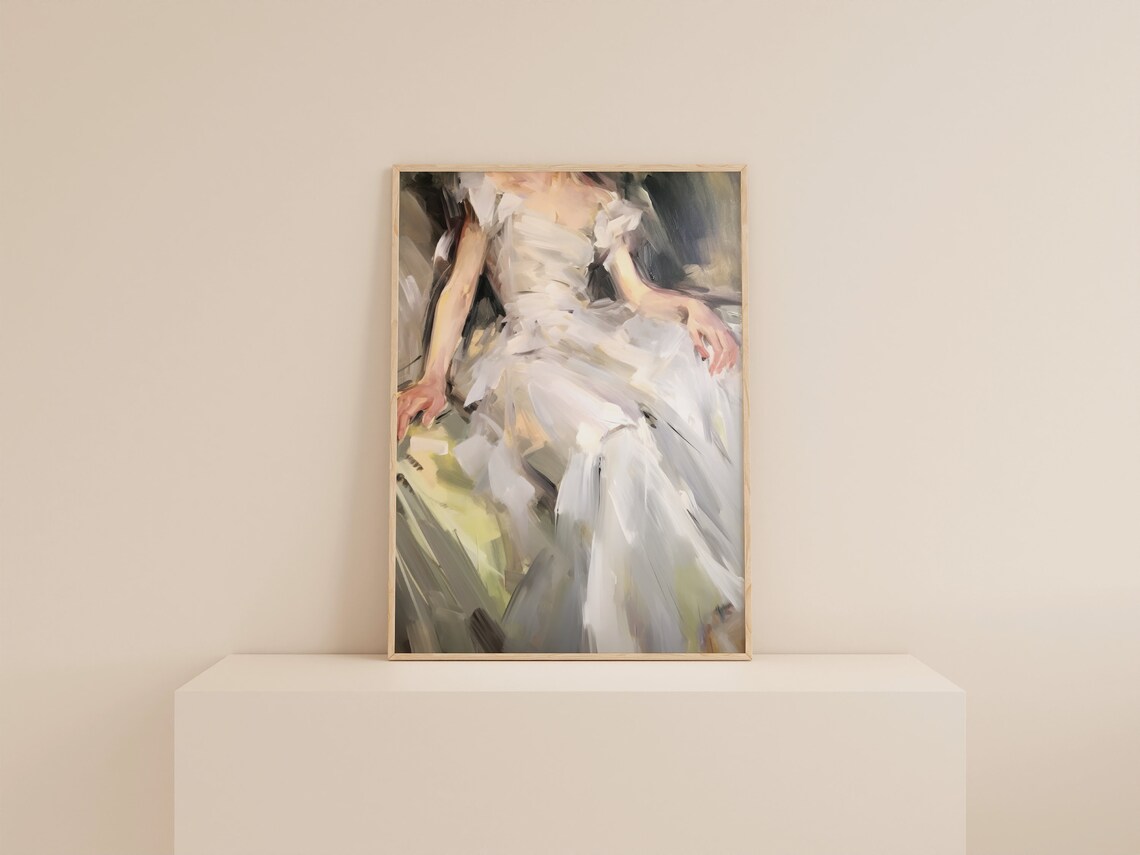 Moody Portrait Painting Vintage Regencycore Art Print - Image 2