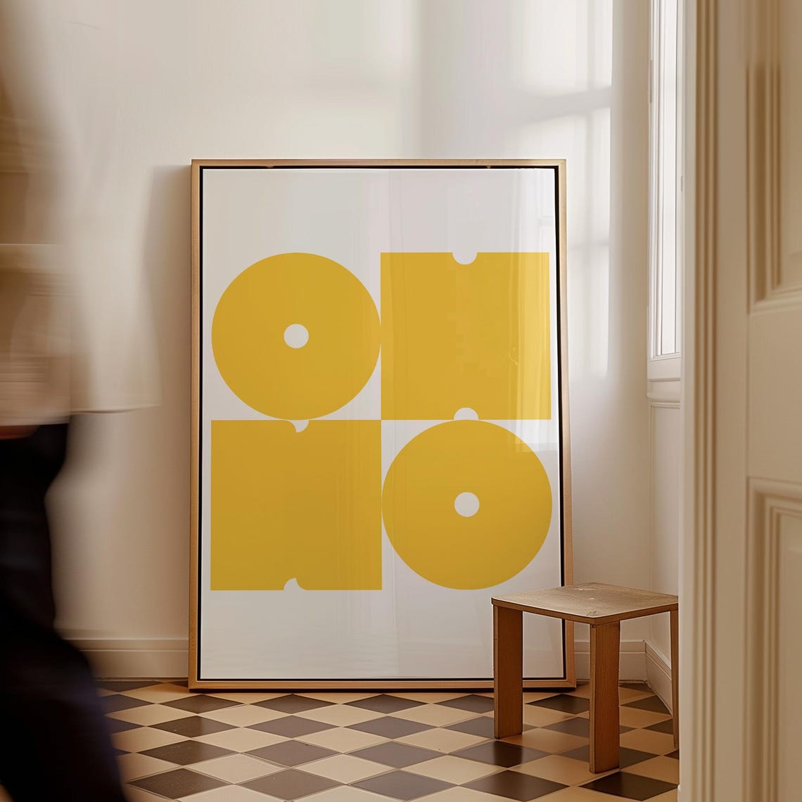 Oh No Yellow Typography Poster Minimalist Funky Apartment Wall Decor