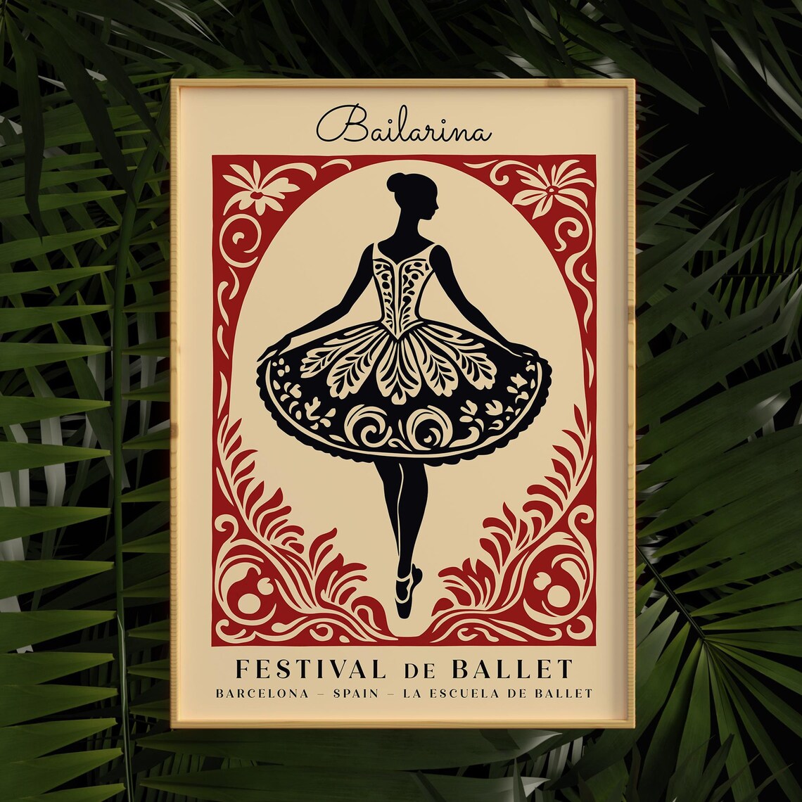 Spanish Ballerina Silhouette Festival de Ballet Barcelona Poster - Image 6