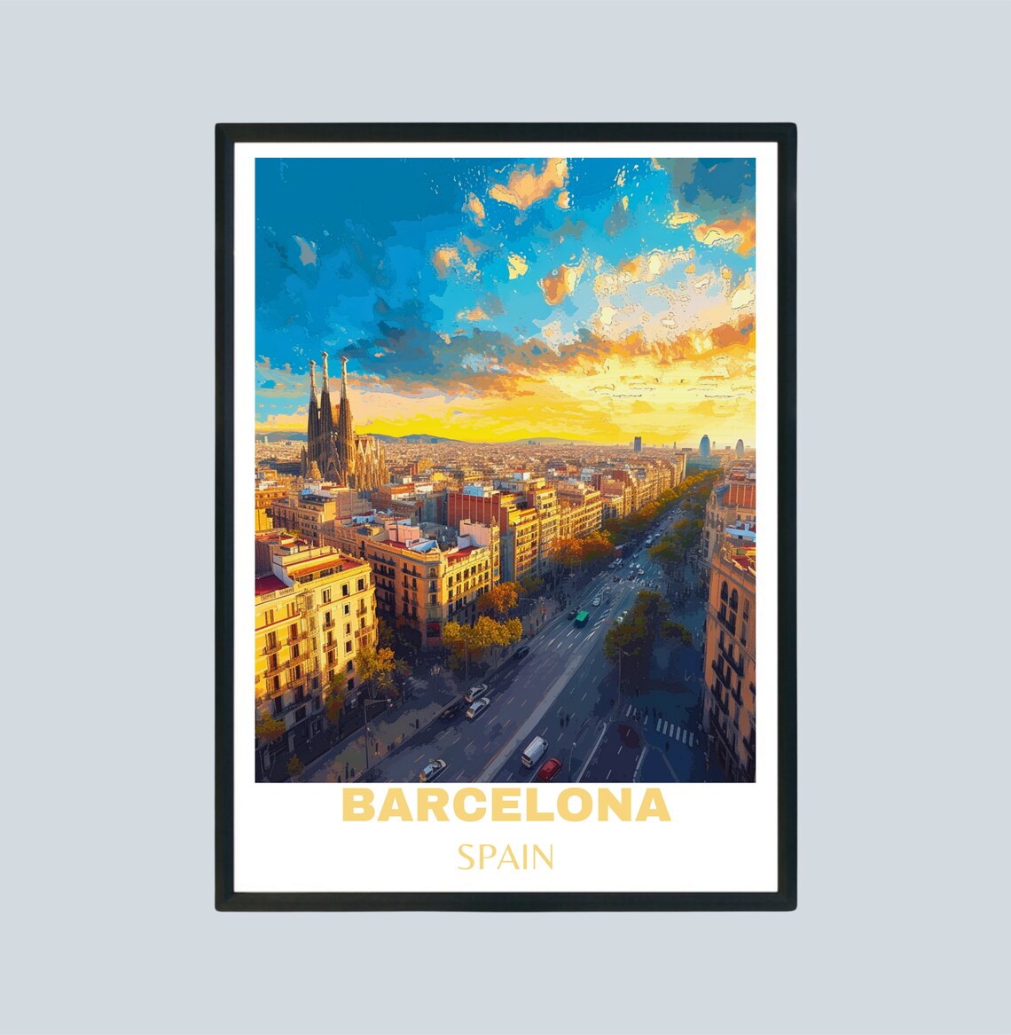 Barcelona Poster Wall Art Spain Wall Art Barcelona Travel Poster Print Barcelona Wall Art Spain Travel Poster Travel Gift