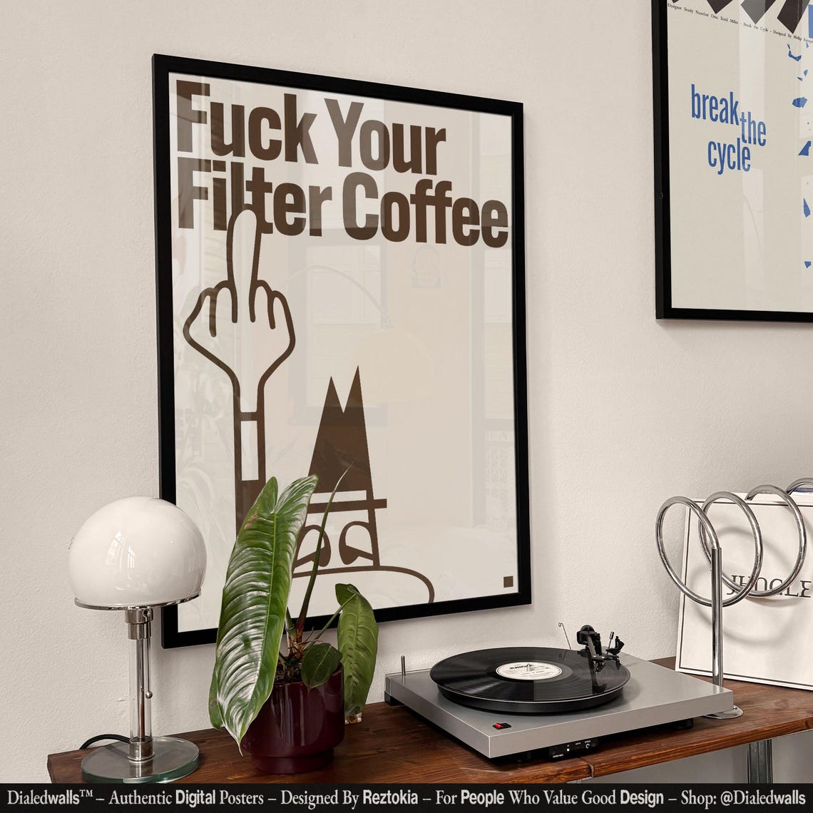 Fuck Your Filter Coffee Moka Pot Bold Cream Retro Coffee Poster - Image 4