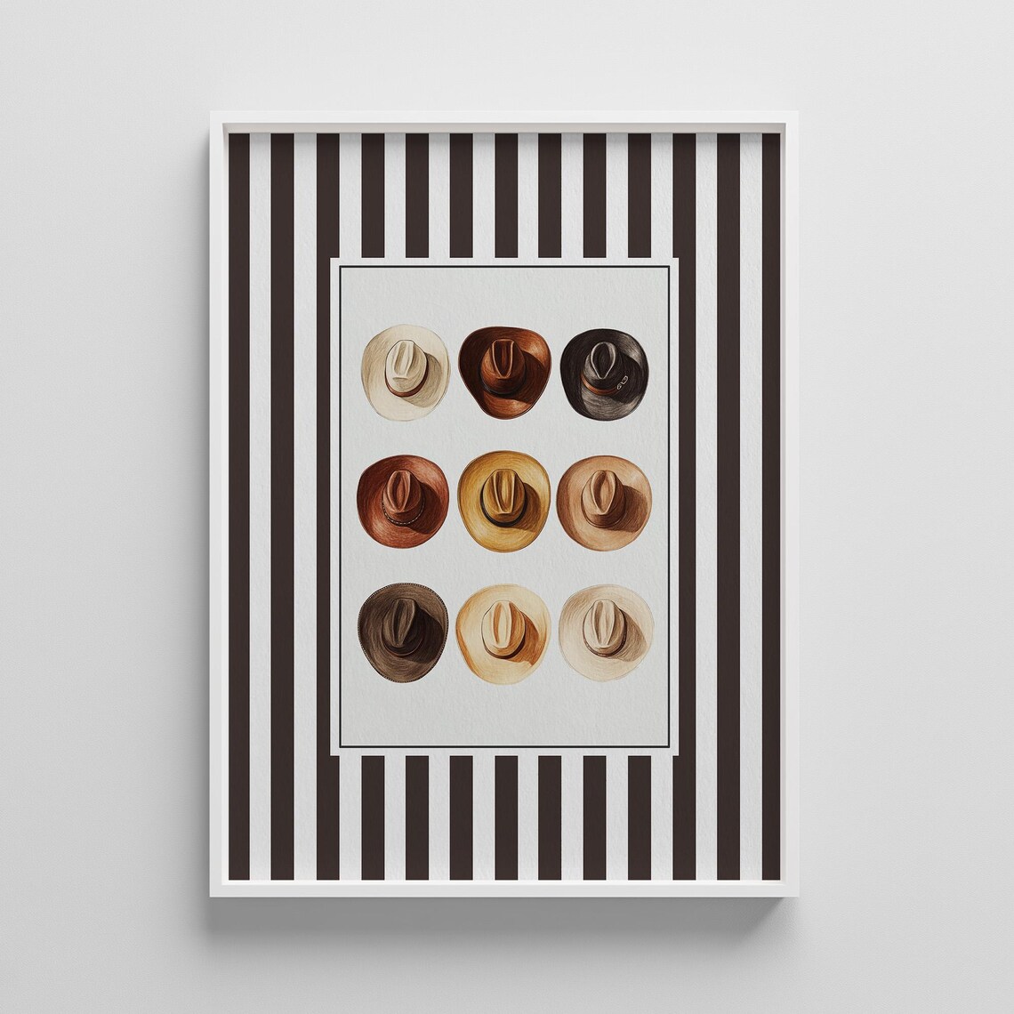 Retro Cowboy Hat Print Minimalist Western Nursery Art
