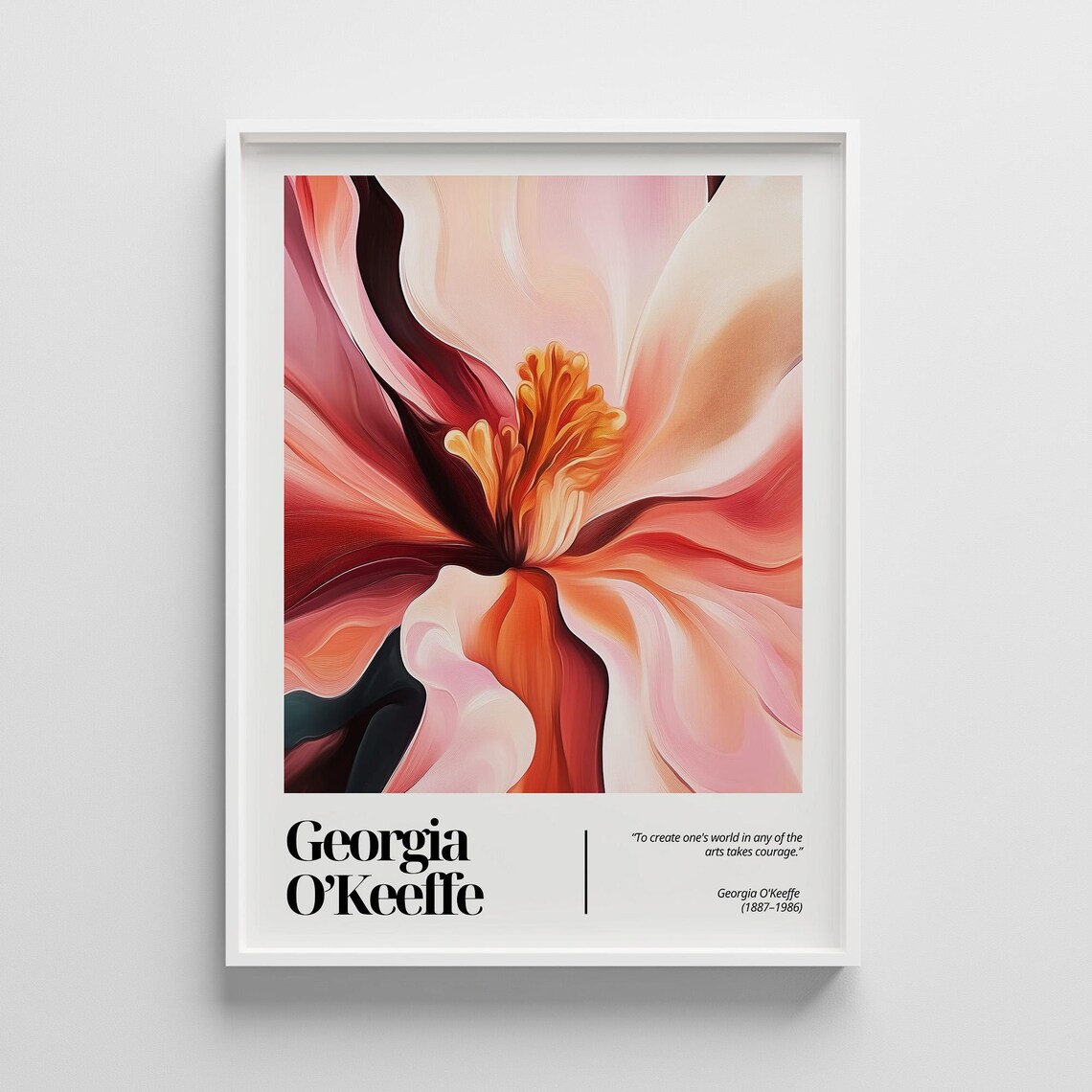 Georgia O'Keeffe-Inspired Floral Art Print, Abstract