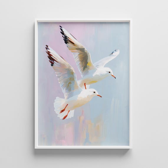 Pastel Meadow Landscape Art Print Impressionist Sky