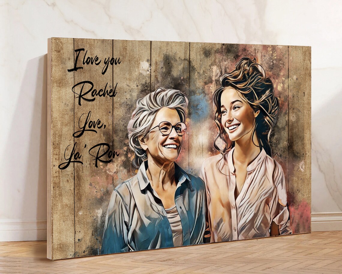 Grandmother and Grandson Love You Grandma Photo Insert Wood Poster - Image 2