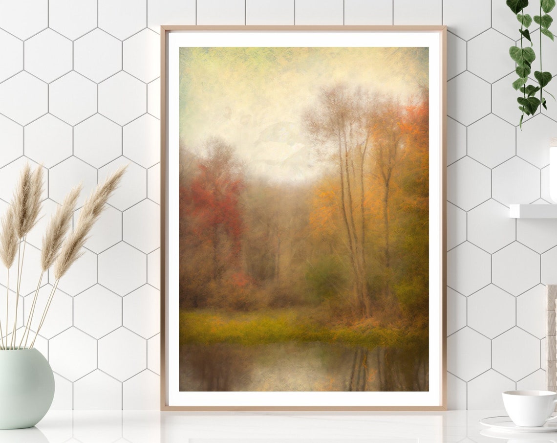 Fall Forest Impressionist Painting Vintage Autumn Landscape Poster - Image 4