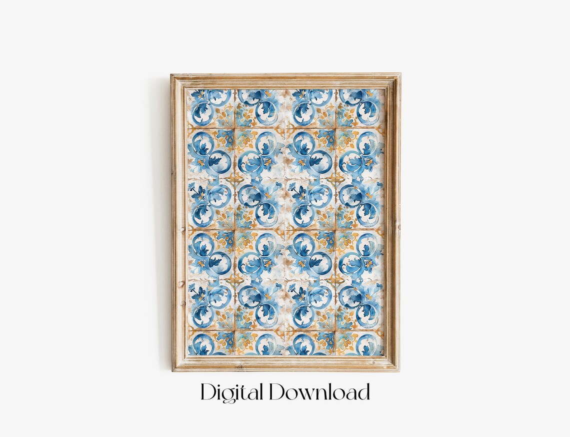 Mediterranean Tiles Travel Poster, European Wall Decor - Image 2
