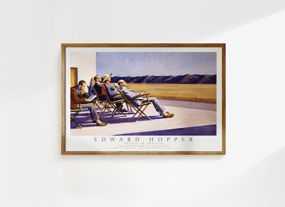 Edward Hopper Exhibition Poster People In The Sun 1960 Wall Art Decor Realism Architecture Gift Idea Minimalism Trendy