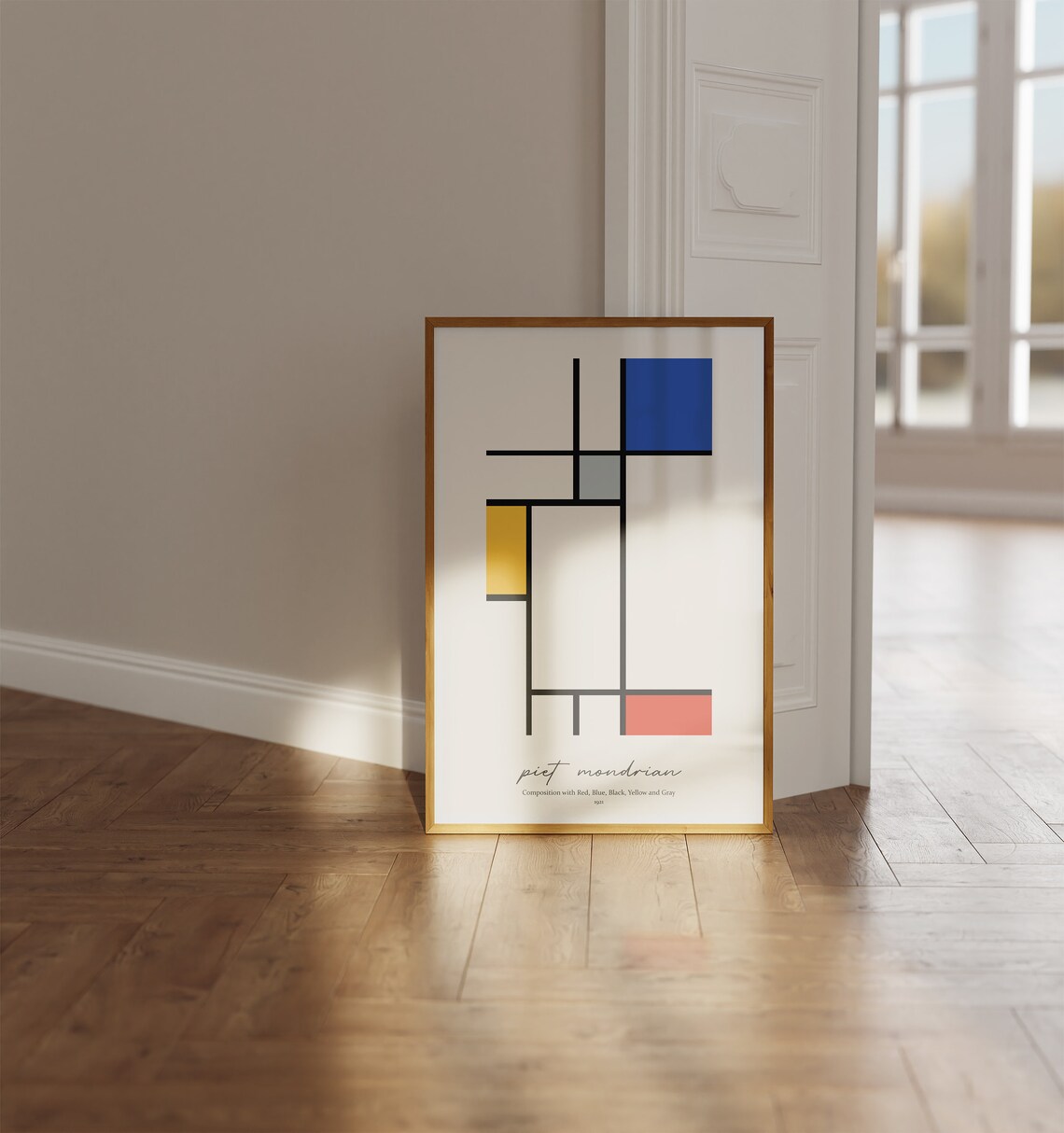Piet Mondrian Composition 1921 Red Blue Yellow Grid Abstract Art Poster - Image 4