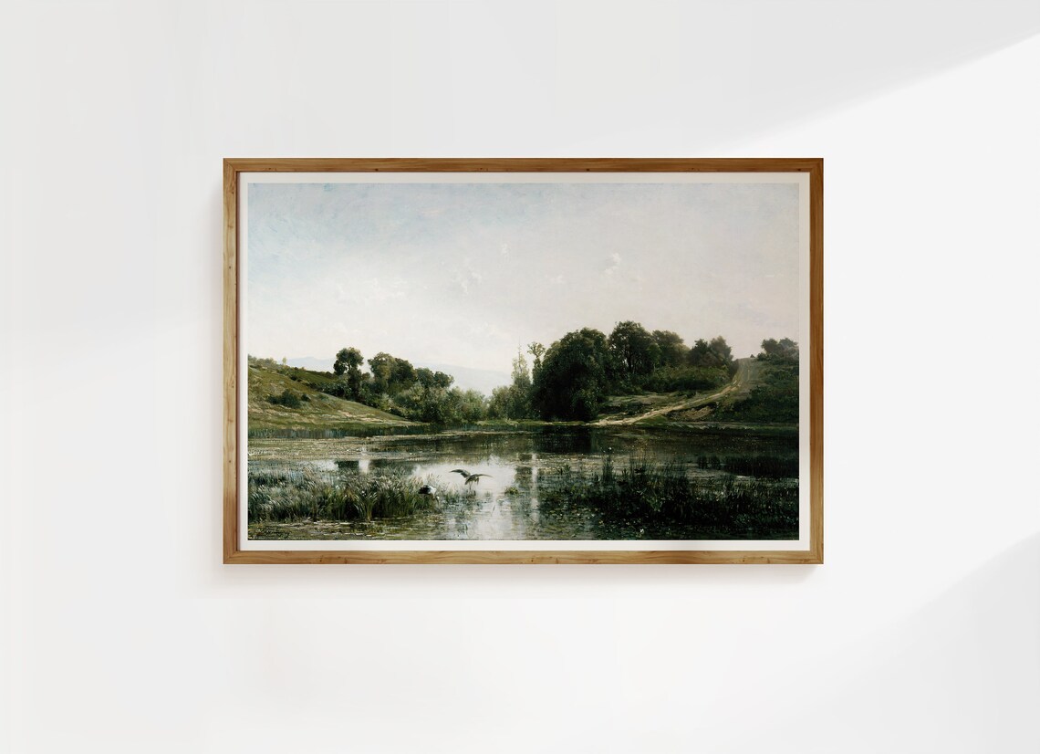 Daubigny The Ponds Of Gylieu 1853 Vintage French Landscape Poster