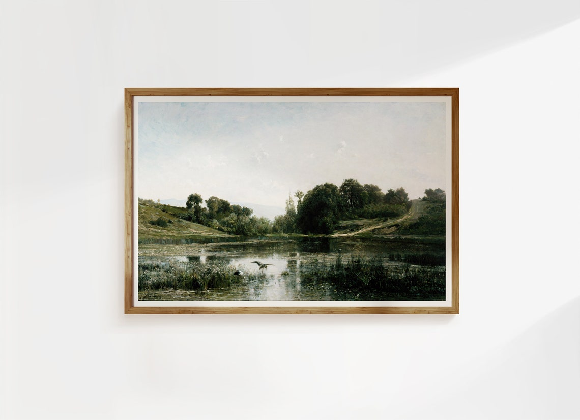 The Ponds Of Gylieu 1853 Charles Franois Daubigny Landscape Vintage Painting Rustic Landscape Print Decor Oil Painting