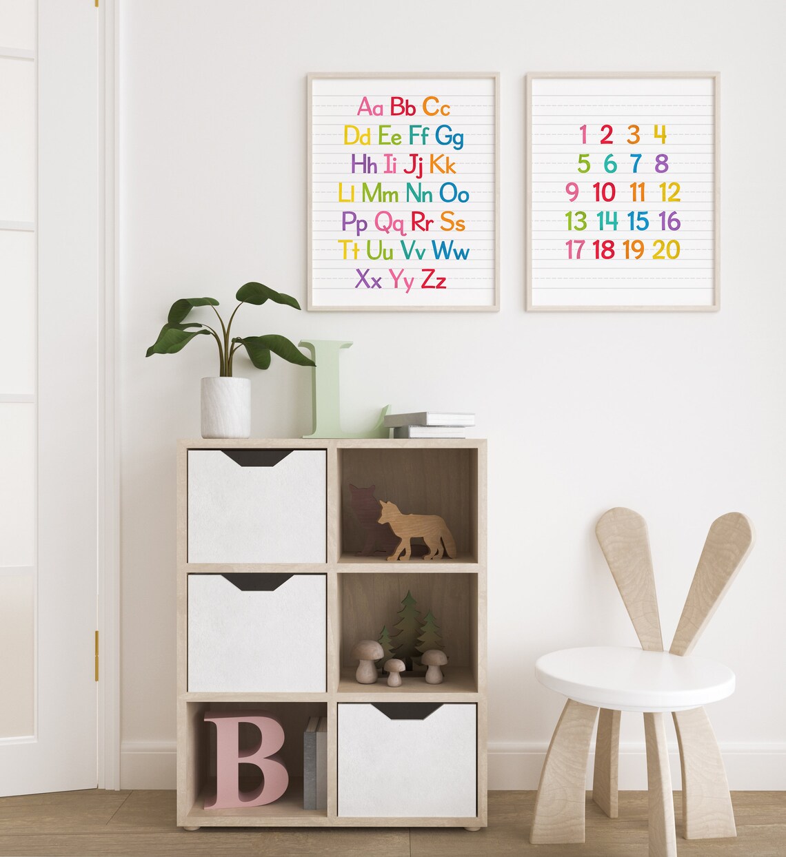Alphabet and Numbers Colorful Classroom Art Print - Image 3