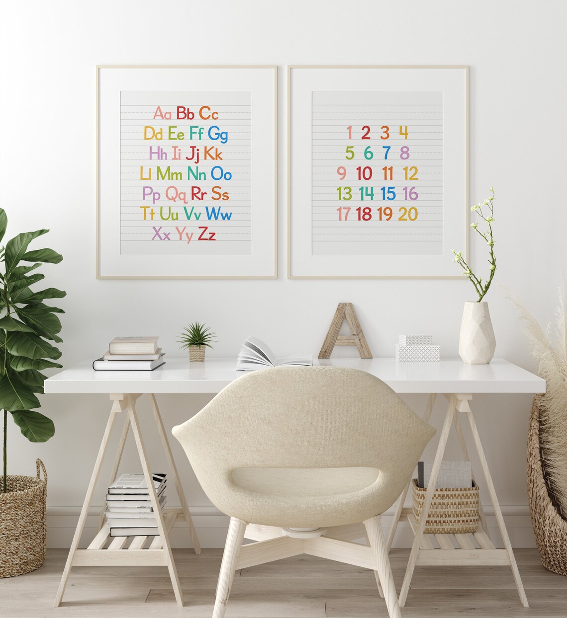Alphabet And Numbers Art, Classroom Poster Print - Image 4