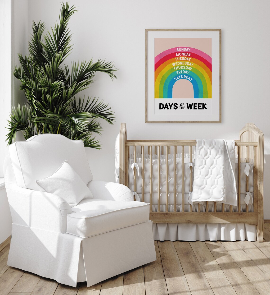 Rainbow Days Of The Week Nursery Learning Art Print - Image 4