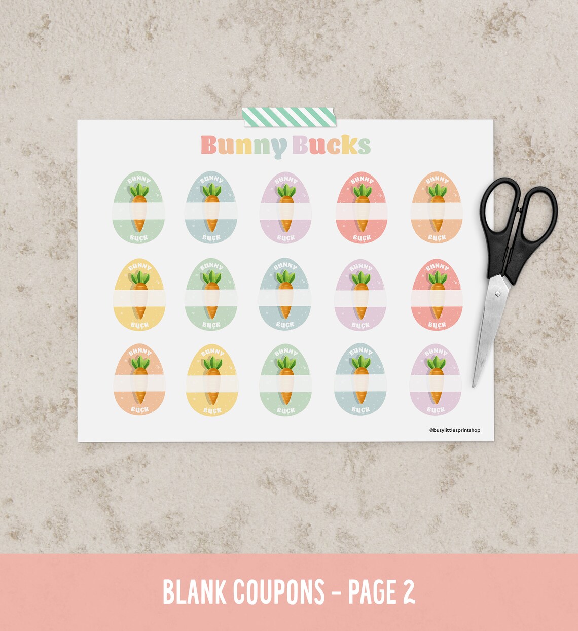 Easter Bunny Bucks Holiday Coupons Art Print - Image 3