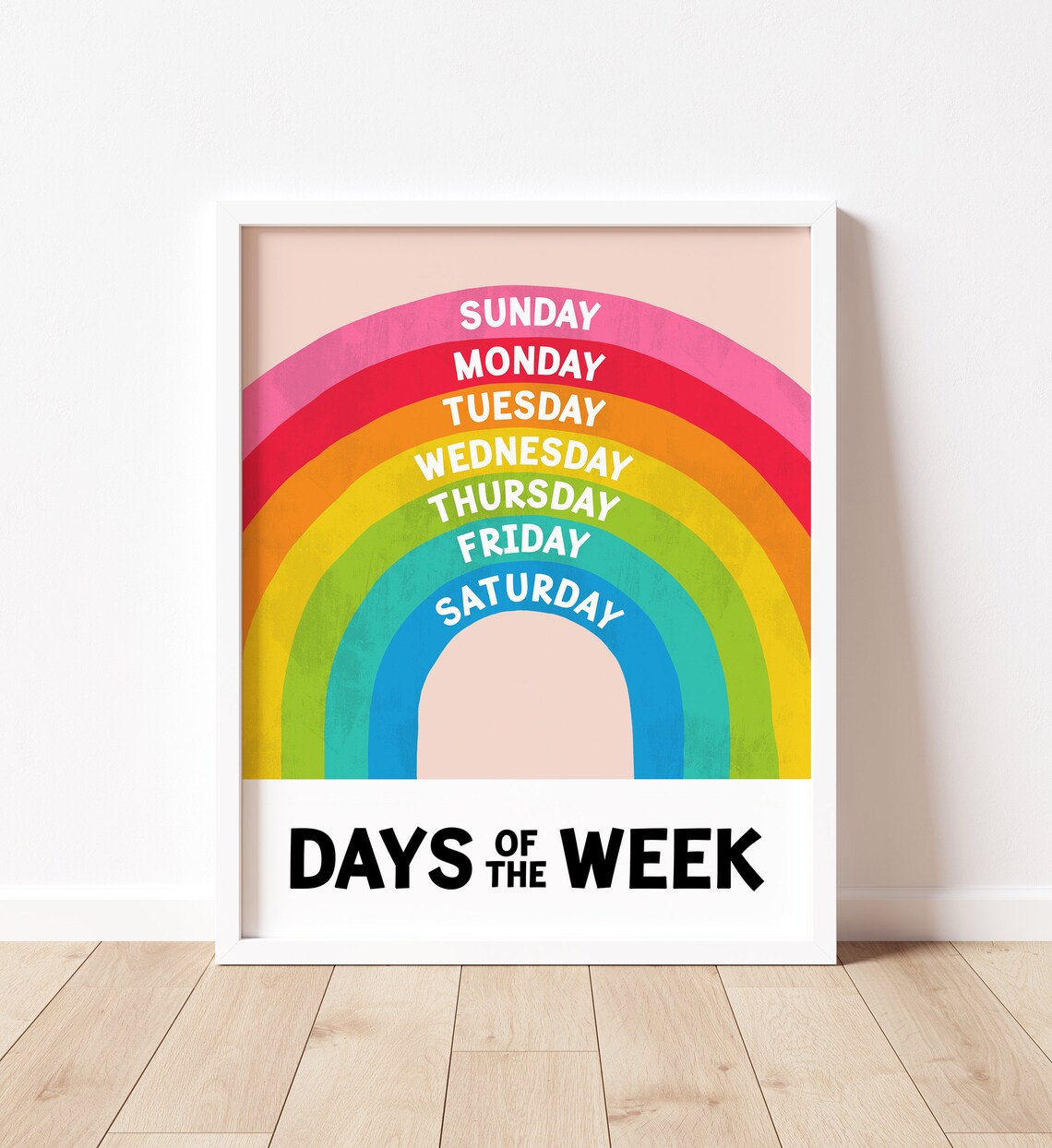 Rainbow Days Of The Week Nursery Learning Art Print