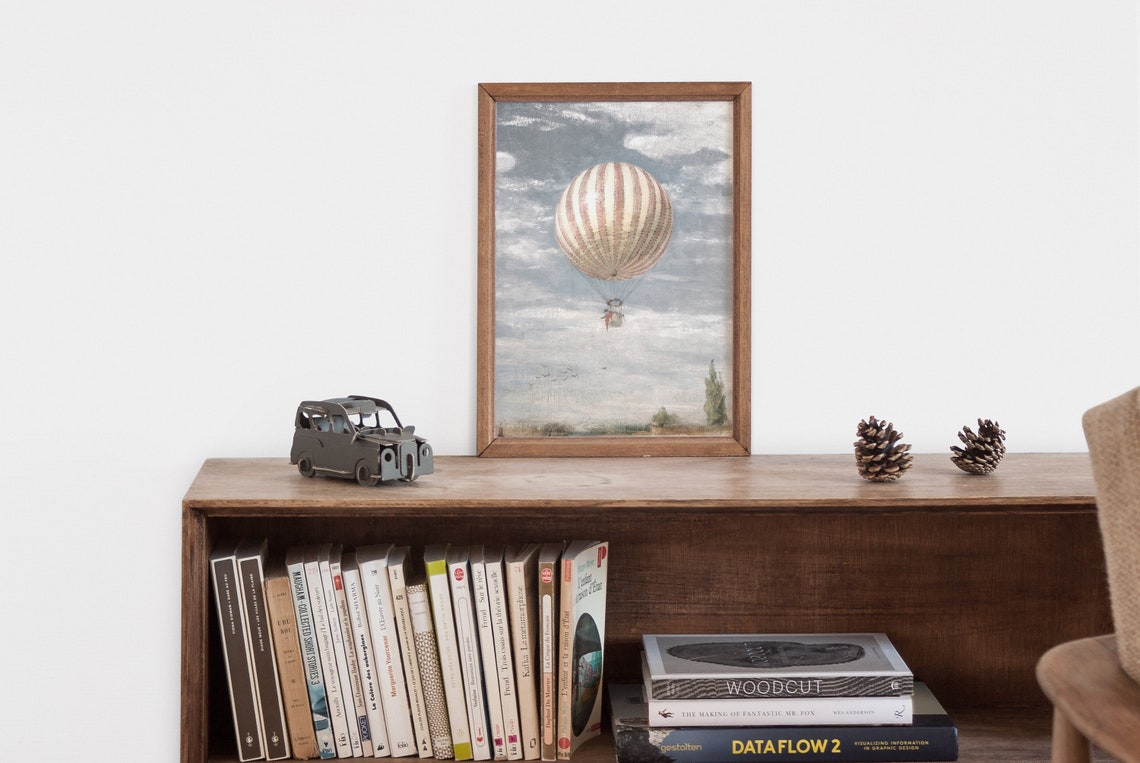 Vintage Hot Air Balloon Art Print, Girls Nursery Decor - Image 2